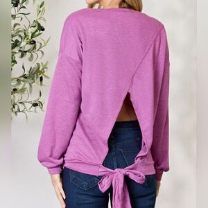 🎈2/$28🎈BiBi Tie Back Drop Shoulder Long Sleeve Top sz M
